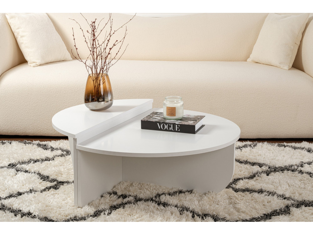 Tavolino in legno "Orion" - 90 x 60 x 30 cm - Bianco