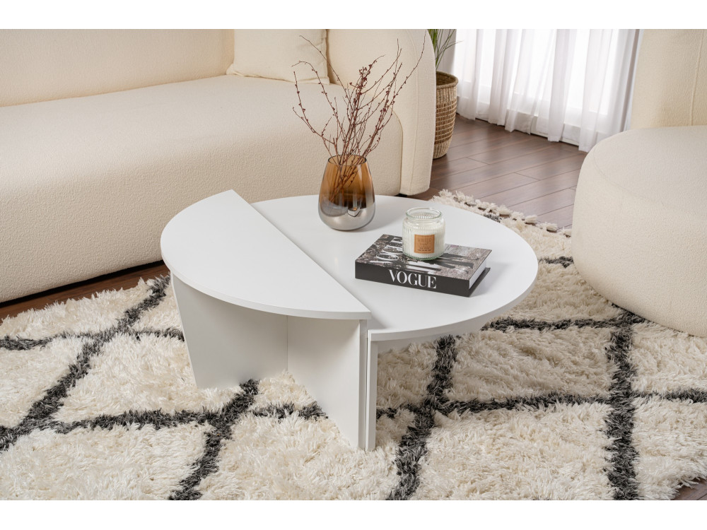 Tavolino in legno "Orion" - 90 x 60 x 30 cm - Bianco