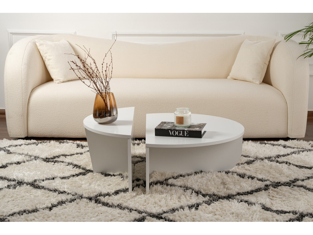 Tavolino in legno "Orion" - 90 x 60 x 30 cm - Bianco