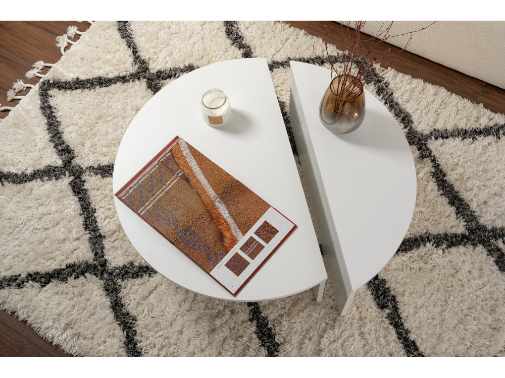 Tavolino in legno "Orion" - 90 x 60 x 30 cm - Bianco