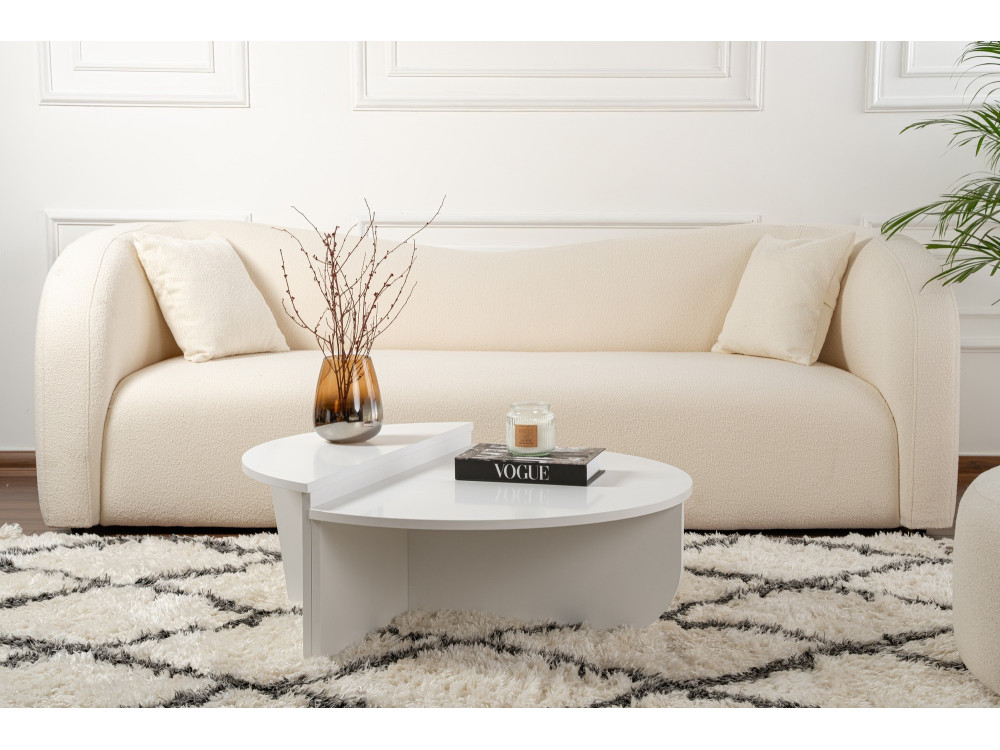 Tavolino in legno "Orion" - 90 x 60 x 30 cm - Bianco