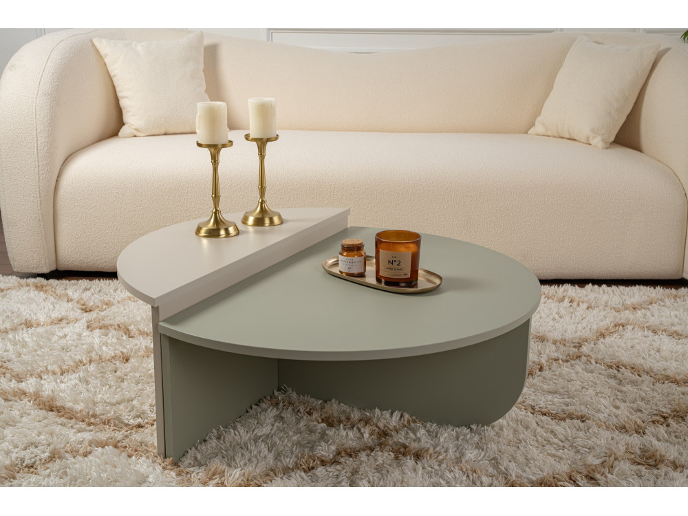 Tavolino in legno "Orion" 90 x 60 x 30 cm - Verde cenere