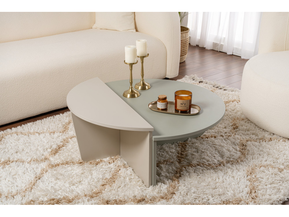 Tavolino in legno "Orion" 90 x 60 x 30 cm - Verde cenere