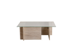 Tavolino in legno "Vetrino" - 105 x 65 x 40 cm - Travertino