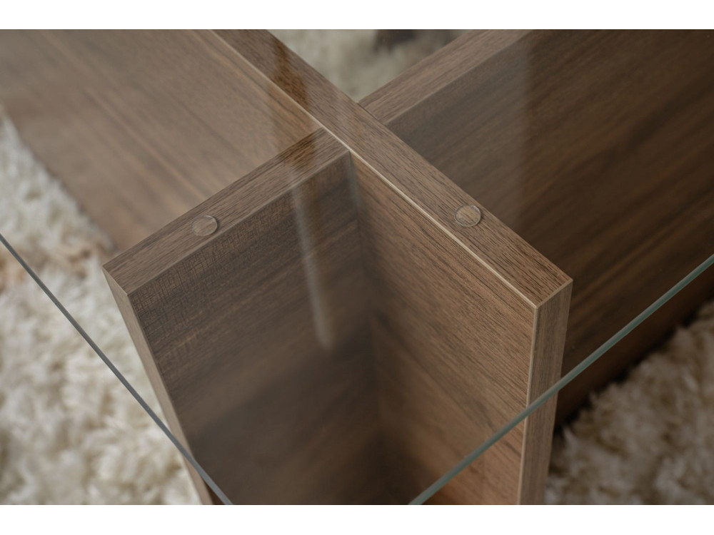 Tavolino in legno "Vetrino" - 105 x 65 x 40 cm - Noce