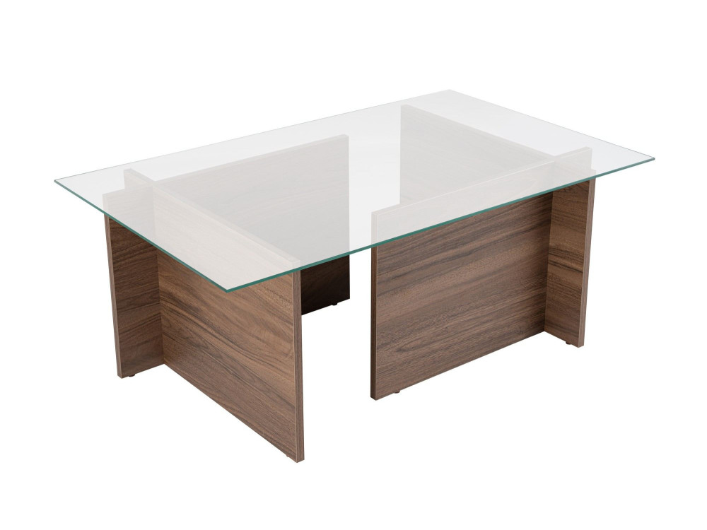 Tavolino in legno "Vetrino" - 105 x 65 x 40 cm - Noce