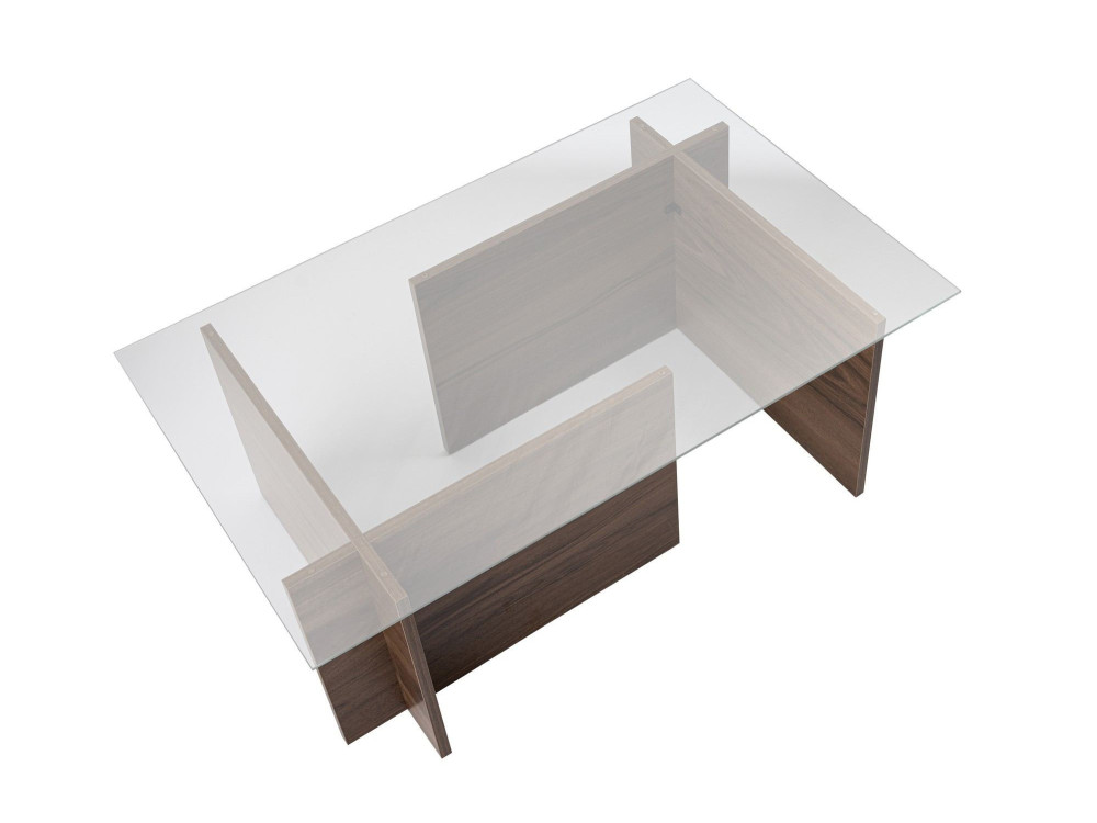 Tavolino in legno "Vetrino" - 105 x 65 x 40 cm - Noce