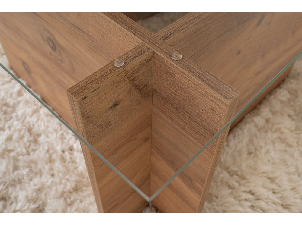 Tavolino in legno "Vetrino" - 105 x 65 x 40 cm - Pino atlantico