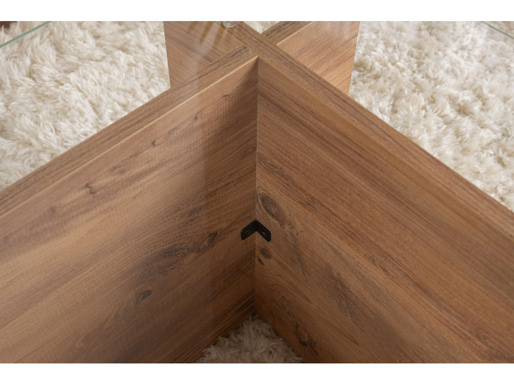 Tavolino in legno "Vetrino" - 105 x 65 x 40 cm - Pino atlantico