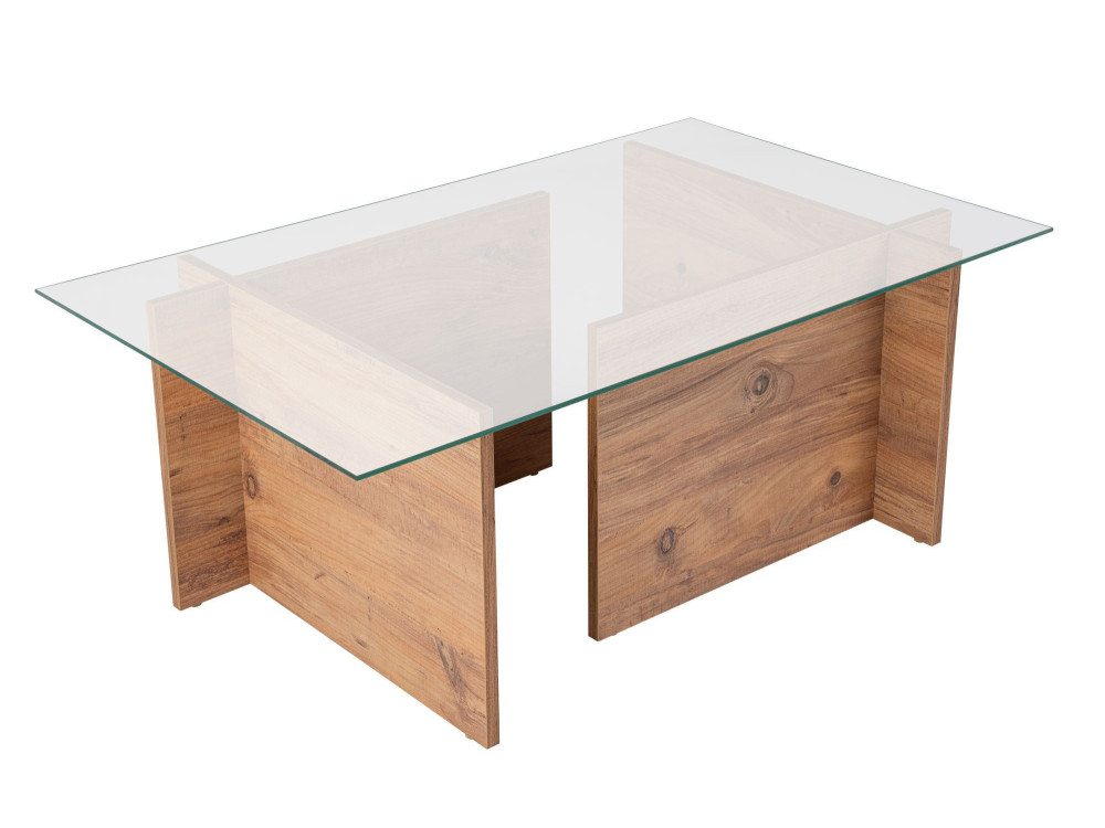 Tavolino in legno "Vetrino" - 105 x 65 x 40 cm - Pino atlantico
