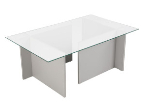 Tavolino in vetro "Vetrino" 105 x 65 x 40 cm - Grigio