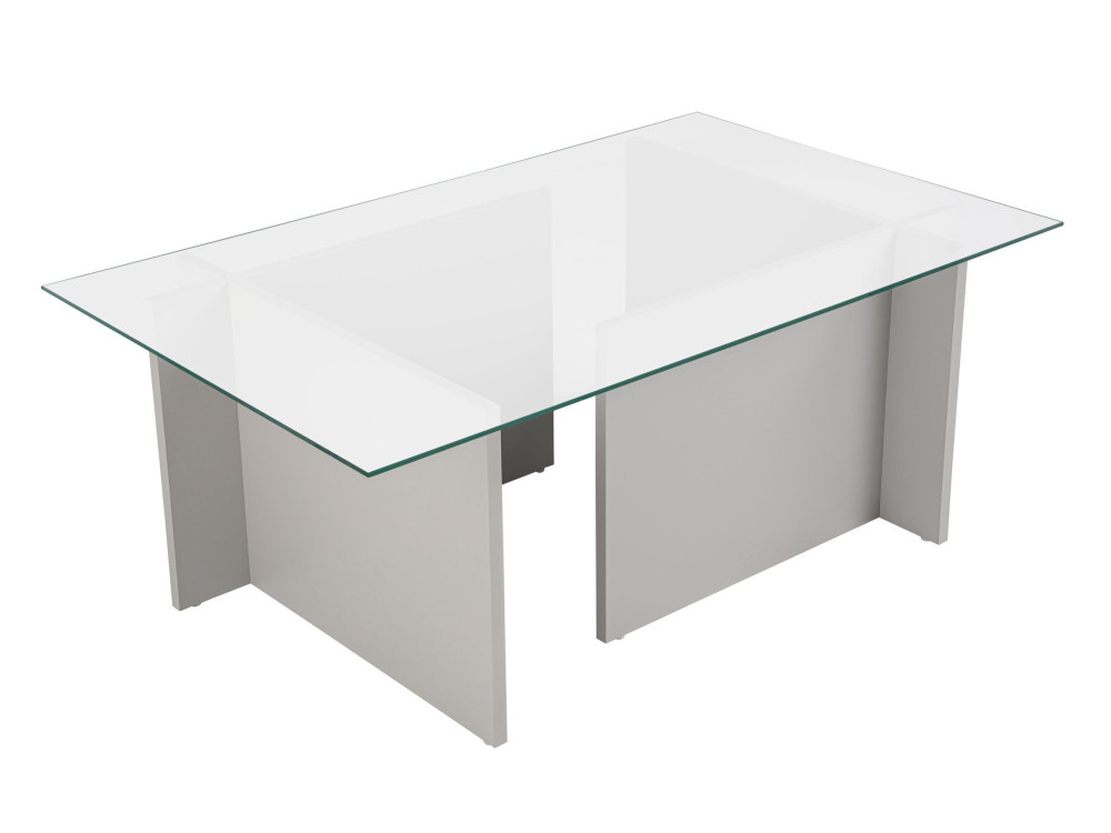 Tavolino in vetro "Vetrino" 105 x 65 x 40 cm - Grigio