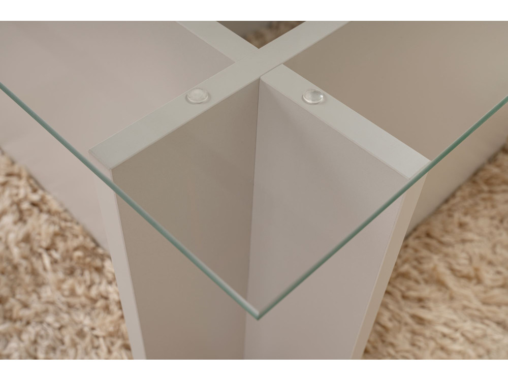 Tavolino in vetro "Vetrino" 105 x 65 x 40 cm - Grigio