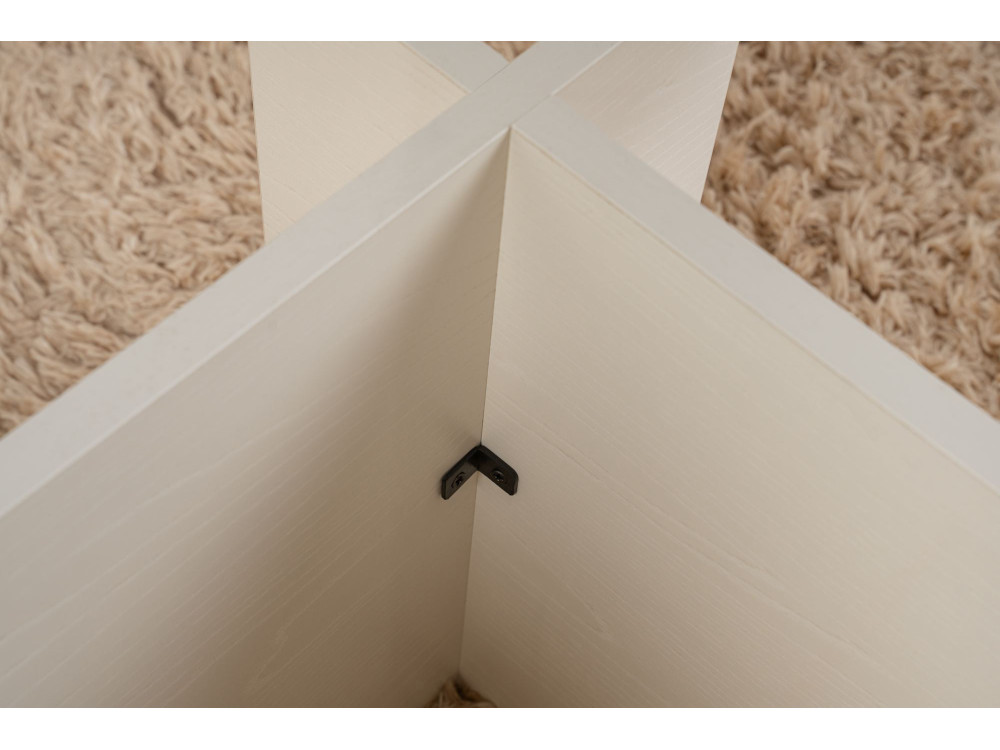 Tavolino in vetro "Vetrino" 105 x 65 x 40 cm - Legno bianco