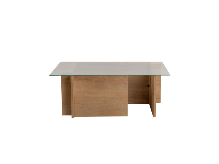 Tavolino in vetro "Vetrino" 105 x 65 x 40 cm - Rovere miele