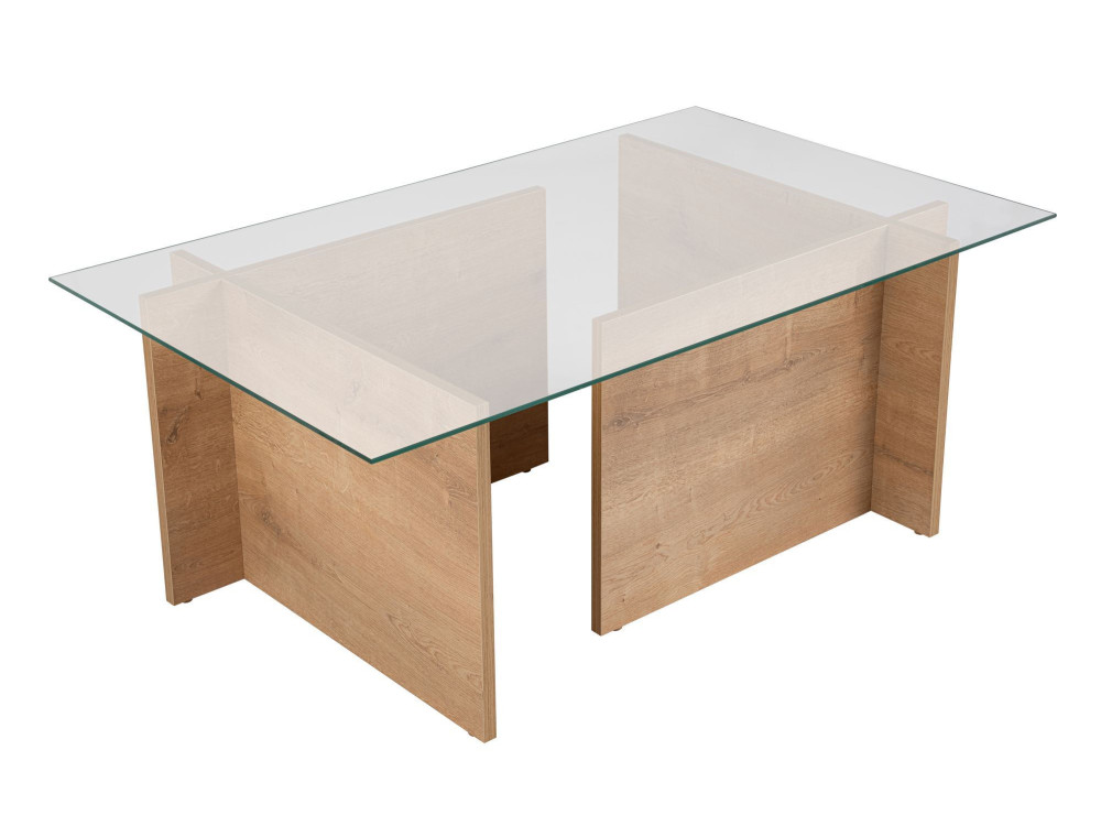 Tavolino in vetro "Vetrino" 105 x 65 x 40 cm - Rovere miele