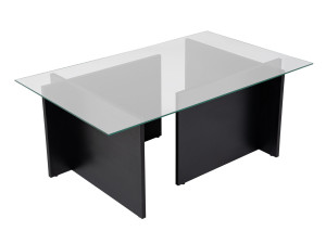 Tavolino in vetro "Vetrino" 105 x 65 x 40 cm - Legno nero