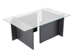 Tavolino in vetro "Vetrino" 105 x 65 x 40 cm - Antracite