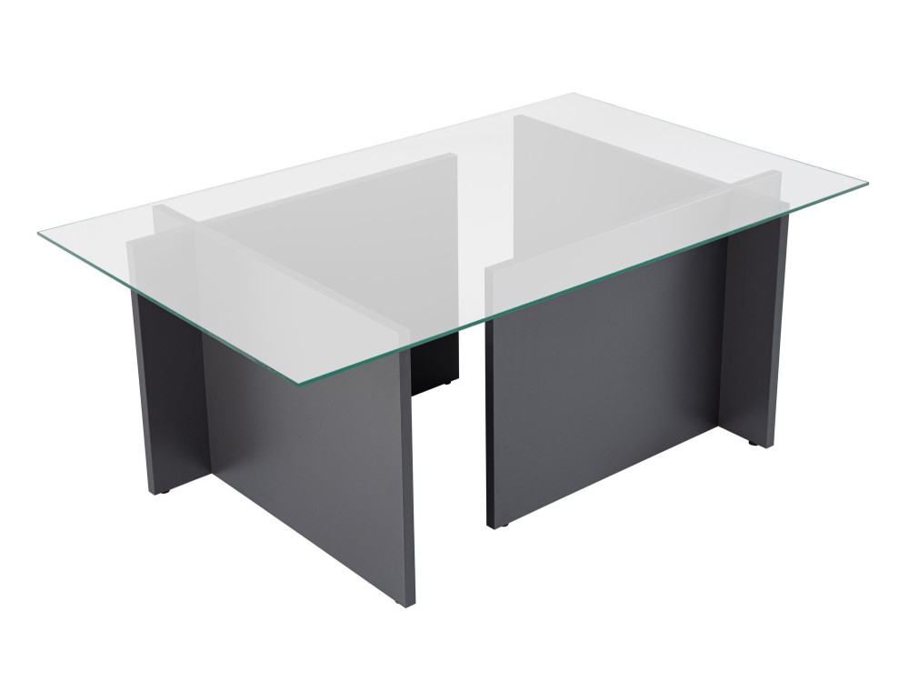 Tavolino in vetro "Vetrino" 105 x 65 x 40 cm - Antracite