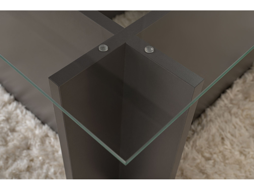 Tavolino in vetro "Vetrino" 105 x 65 x 40 cm - Antracite