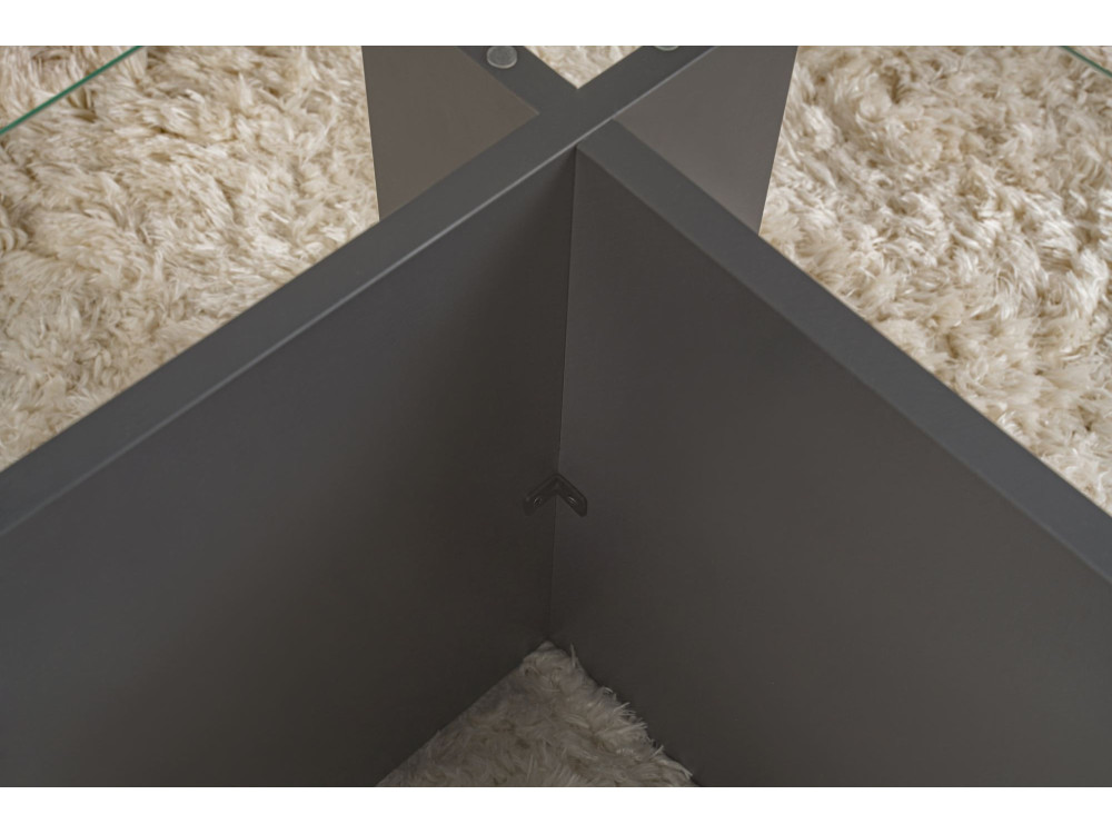 Tavolino in vetro "Vetrino" 105 x 65 x 40 cm - Antracite