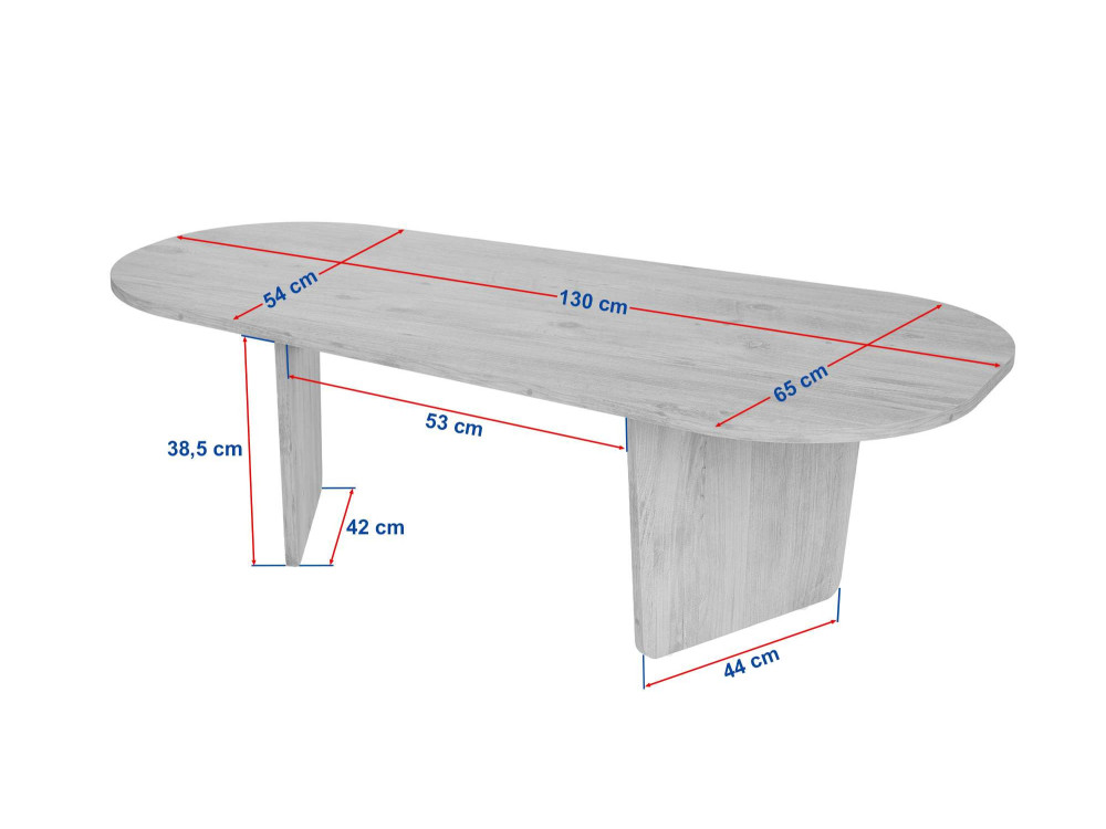 Tavolino da caffè in legno "Ovalis" - 130 x 65 x 40 cm - Noce