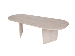 Tavolino da caffè in legno "Ovalis" - 130 x 65 x 40 cm - Travertino