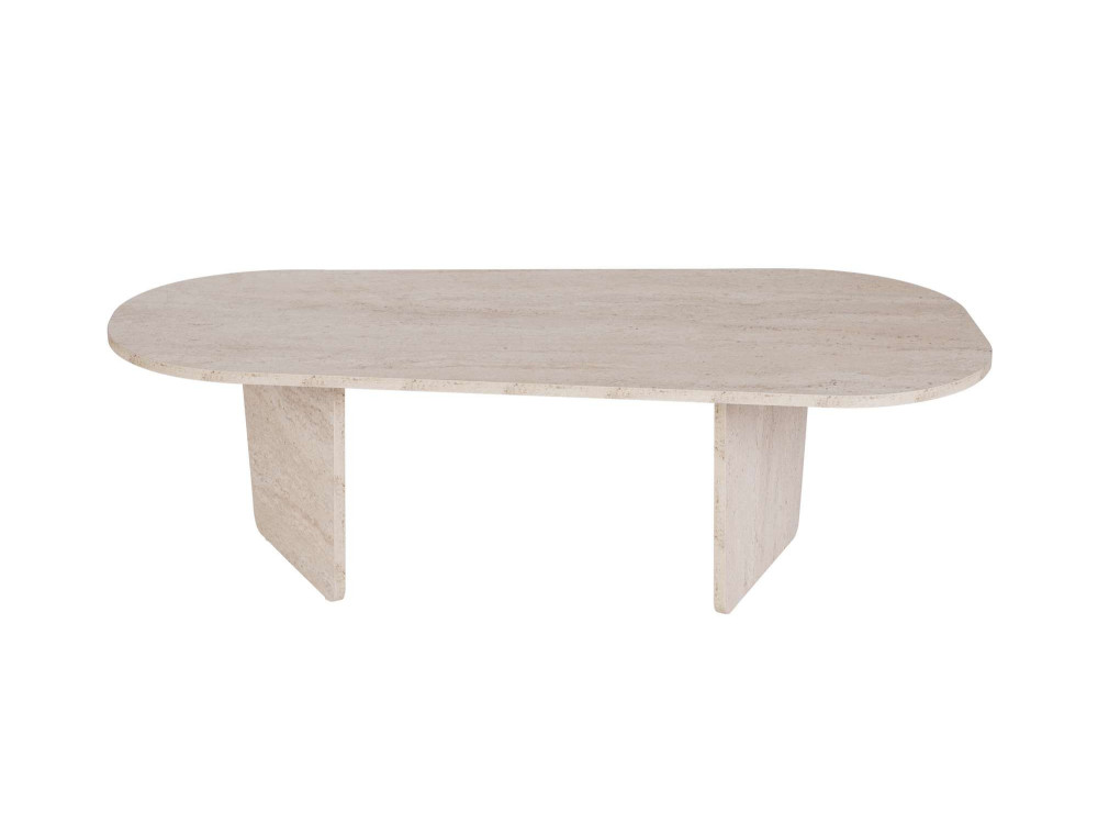 Tavolino da caffè in legno "Ovalis" - 130 x 65 x 40 cm - Travertino