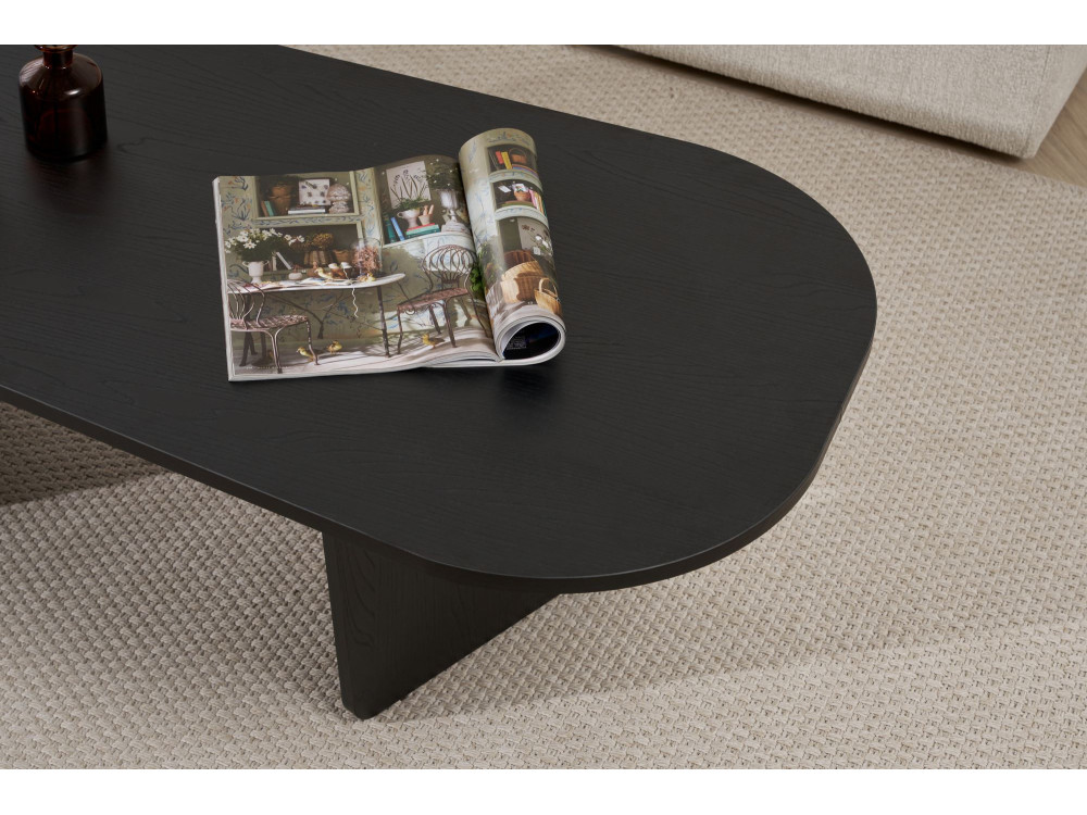 Tavolino da caffè in legno "Ovalis" - 130 x 65 x 40 cm - Legno nero