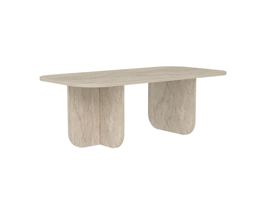 Tavolino da caffè in legno "Becaj" - 120 x 60 x 41 cm - Travertino