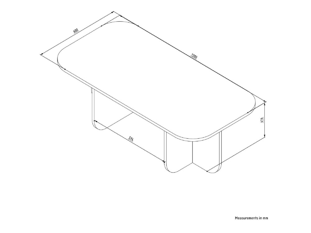 Tavolino da caffè in legno "Becaj" - 120 x 60 x 41 cm - Travertino