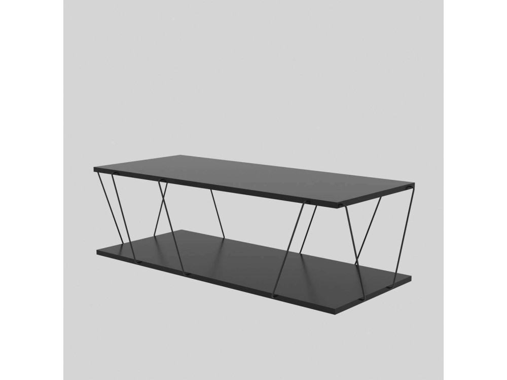 Tavolino da caffè in legno Zisino - 120 x 50 x 30 cm - Antracite