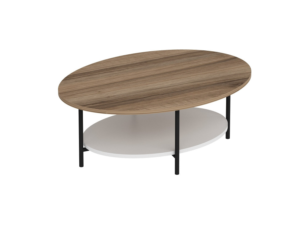 Tavolino da caffè in legno "Elis" - 90 x 60 x 36 cm - Rovere bianco
