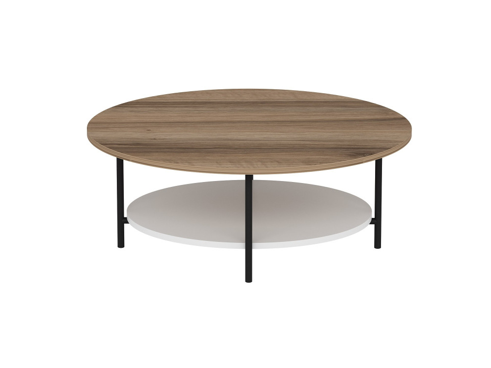 Tavolino da caffè in legno "Elis" - 90 x 60 x 36 cm - Rovere bianco