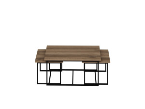 Tavolo gigogne (3 pezzi) in legno "Levada" - 90 x 60 x 42 cm - Noyer