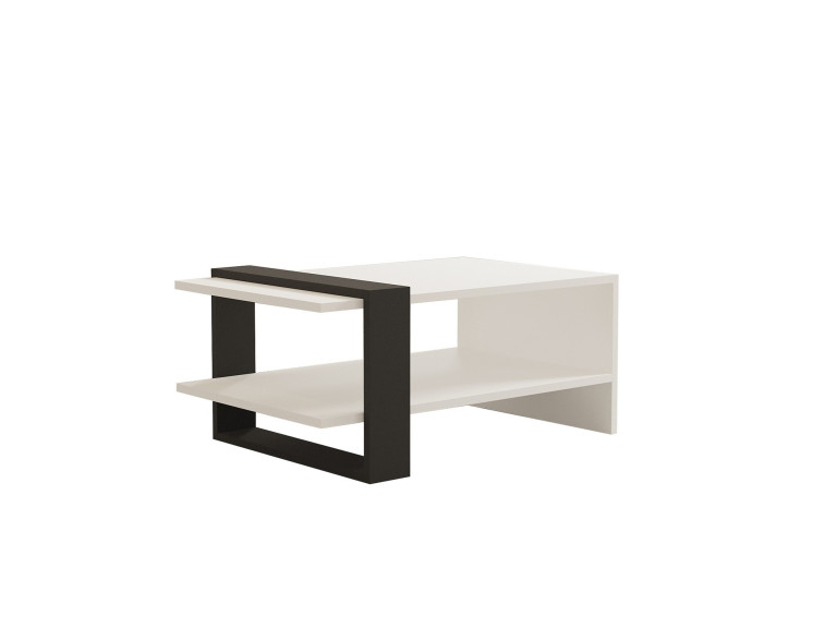 Tavolo basso in legno "Funda" - 80 x 55 x 35 cm - Antracite Bianco