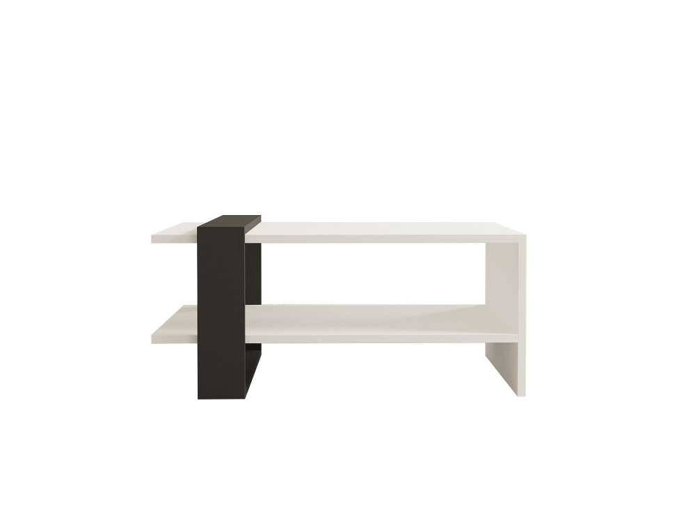 Tavolo basso in legno "Funda" - 80 x 55 x 35 cm - Antracite Bianco