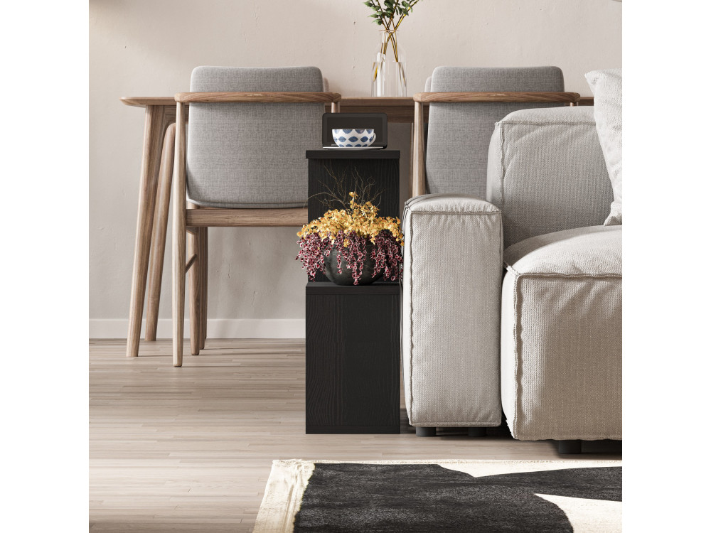Tavolino da caffè in legno "Homemania" - 60 x 20 x 60 cm - Legno nero