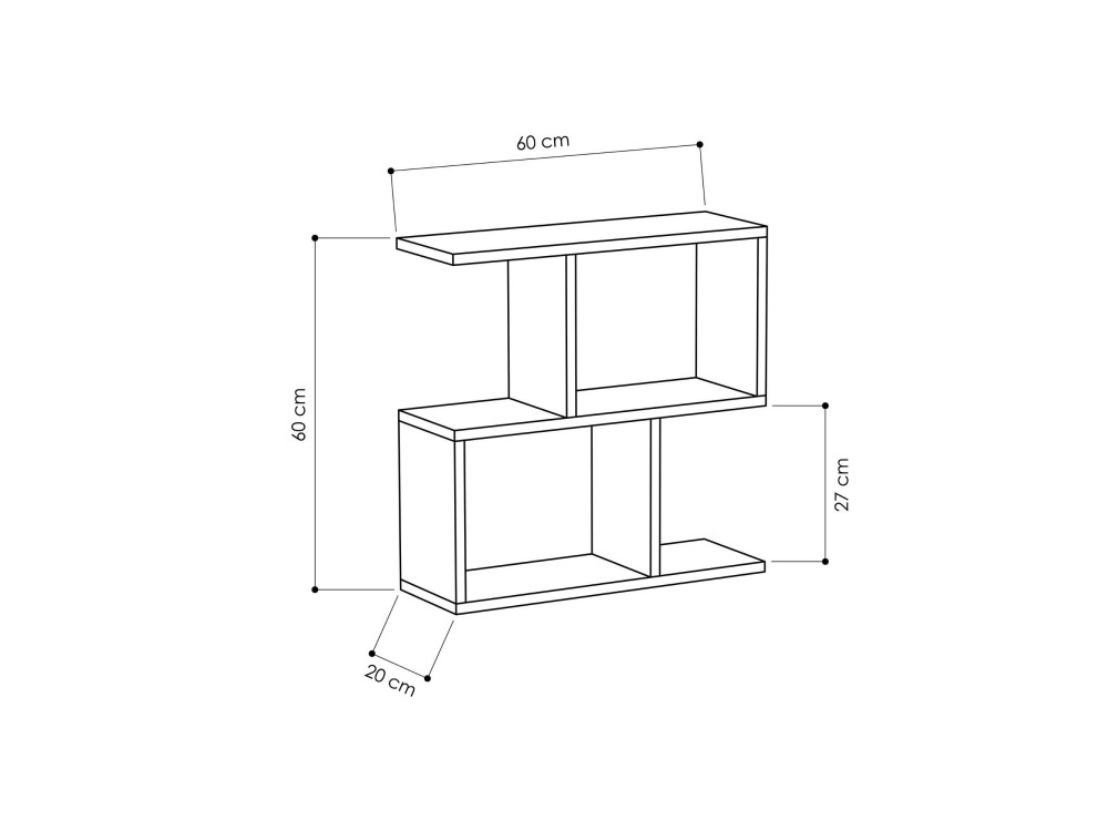 Tavolino da caffè in legno "Homemania" - 60 x 20 x 60 cm - Legno nero