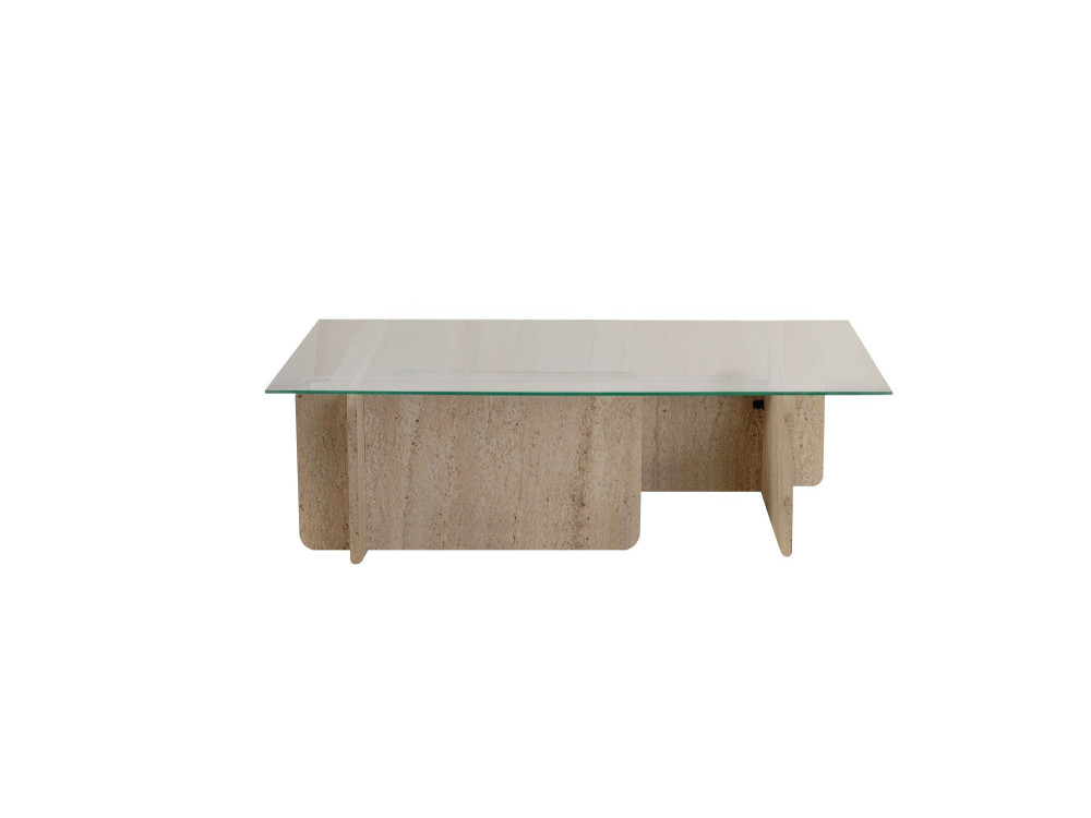 Tavolino in legno "Flavio" - 105 x 65 x 30 cm - Travertino