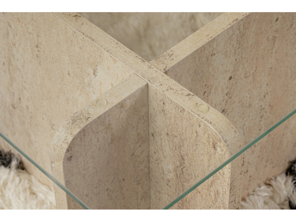Tavolino in legno "Flavio" - 105 x 65 x 30 cm - Travertino