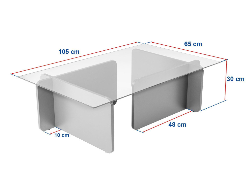 Tavolino in legno "Flavio" - 105 x 65 x 30 cm - Travertino