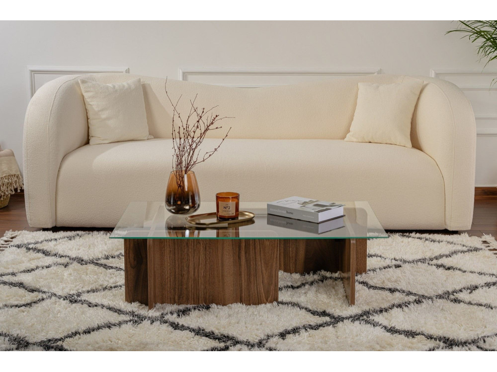 Tavolino in legno "Flavio" - 105 x 65 x 30 cm - Noce