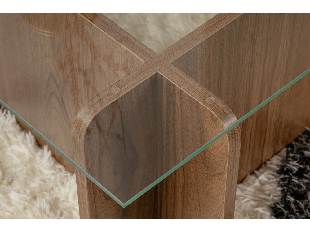 Tavolino in legno "Flavio" - 105 x 65 x 30 cm - Noce