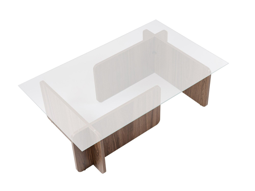 Tavolino in legno "Flavio" - 105 x 65 x 30 cm - Noce