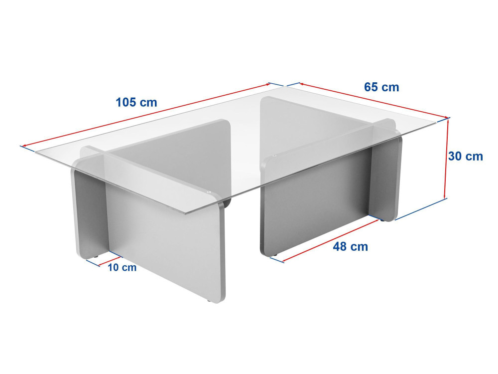 Tavolino in legno "Flavio" - 105 x 65 x 30 cm - Noce