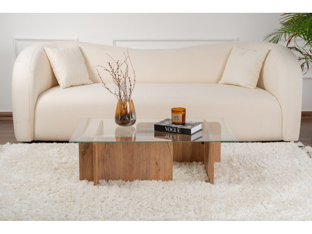 Tavolino da caffè in legno "Flavio" - 105 x 65 x 30 cm - Pino atlantico