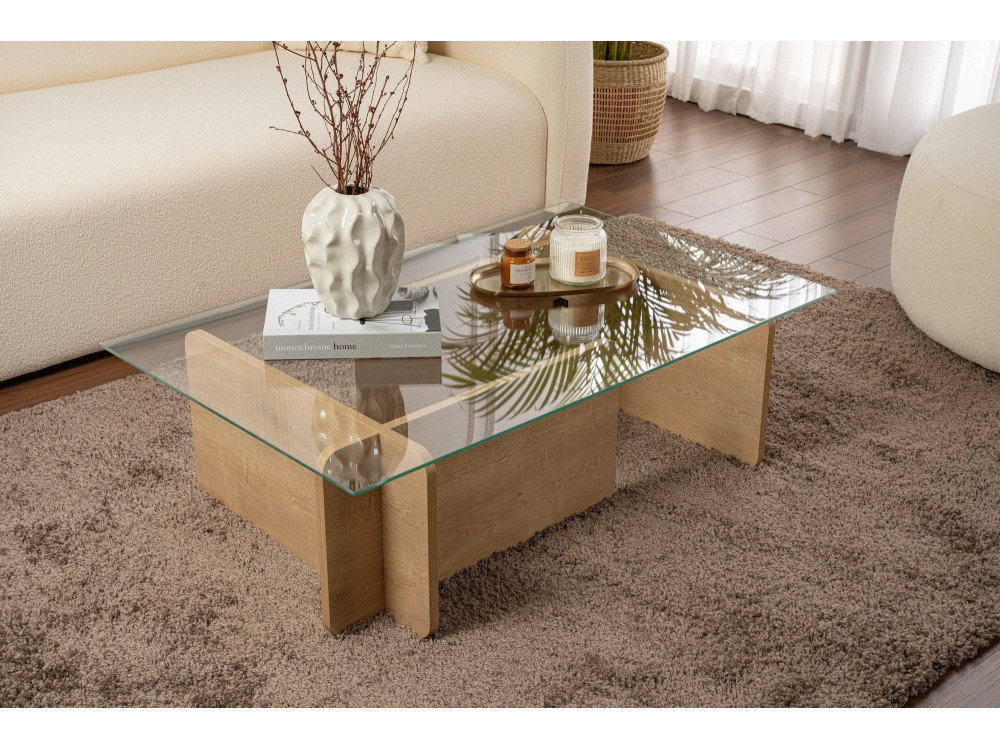 Tavolino da caffè in legno "Flavio" - 105 x 65 x 30 cm - Rovere
