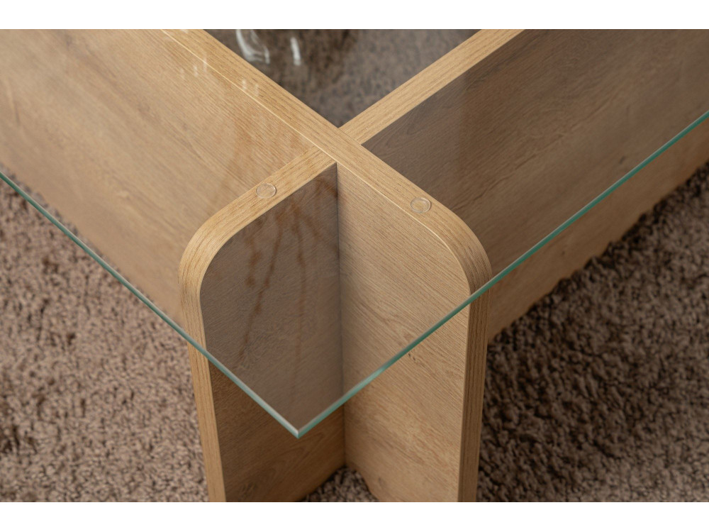 Tavolino da caffè in legno "Flavio" - 105 x 65 x 30 cm - Rovere