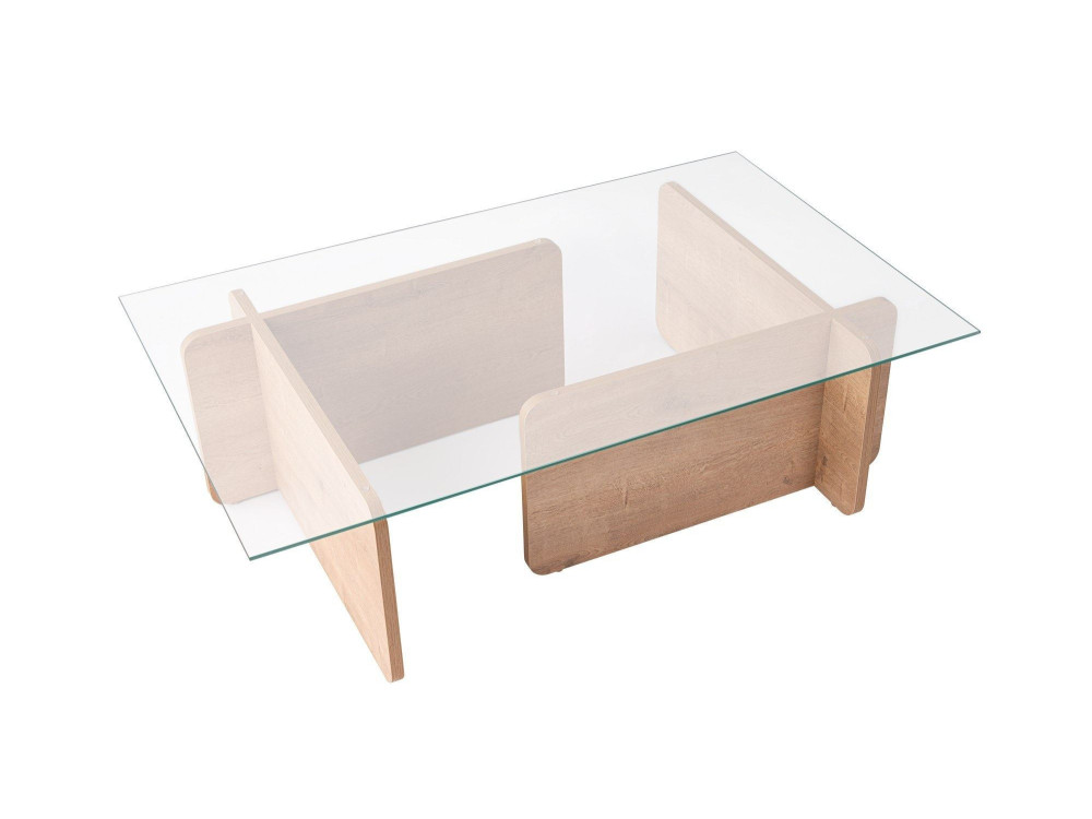 Tavolino da caffè in legno "Flavio" - 105 x 65 x 30 cm - Rovere